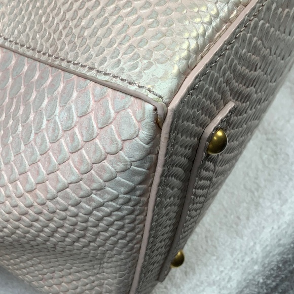 Dooney & Bourke Large Naomi Pink Snakeskin Satchel - Picture 11 of 16